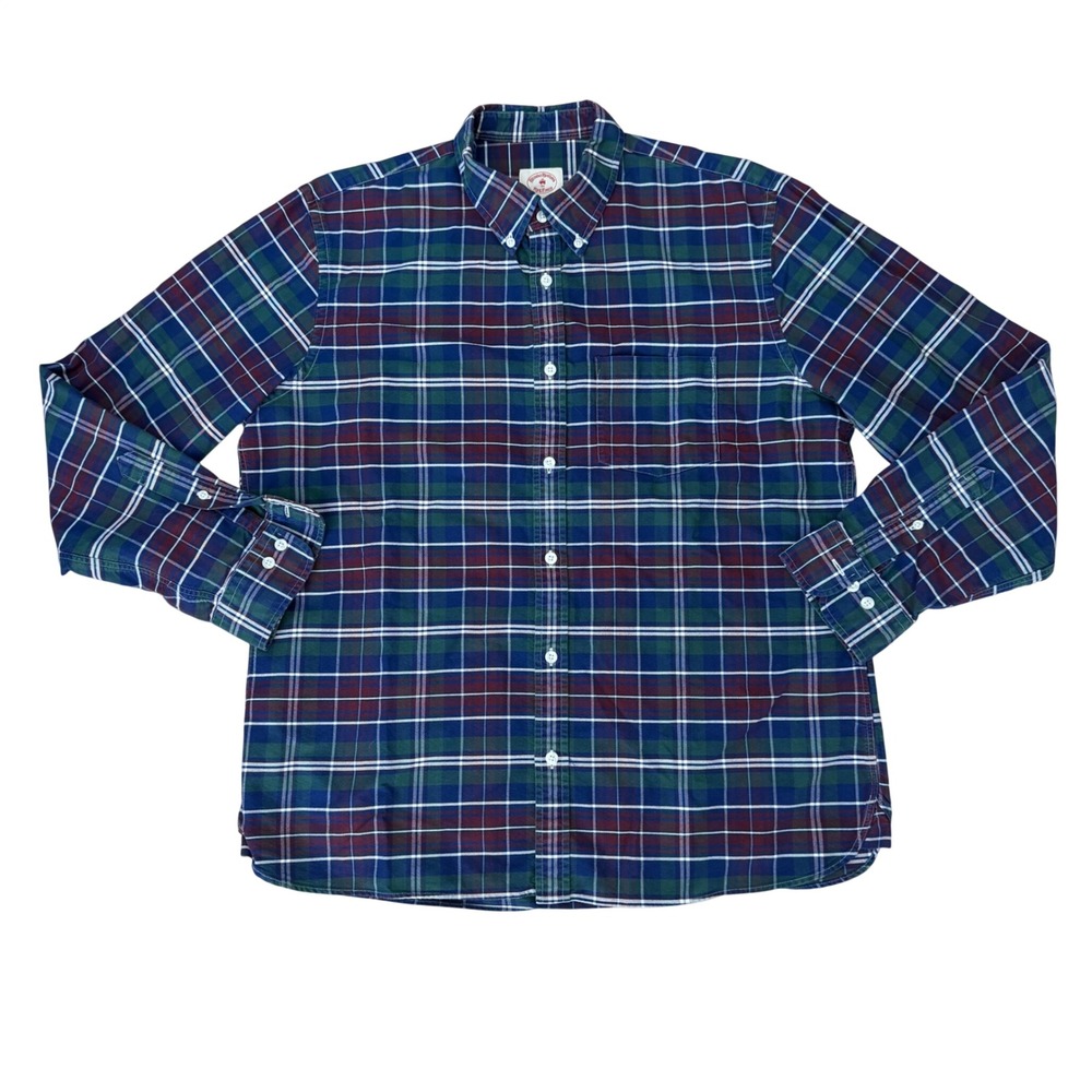Brooks Brothers Red Fleece Plaid Button Down Shirt Mens‎ XL Long Sleeve Office